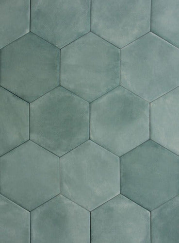 Gabriela Porcelanato Hexagonal Cement Green 17x19.5 1º 3