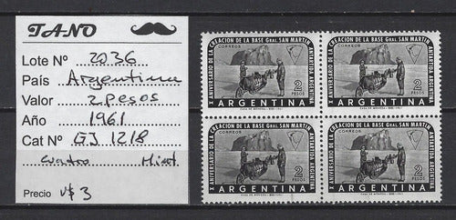 TANO Lote2036 Argentina 2 Pesos 1961 Gj# 1218 Cuadro Mint 1