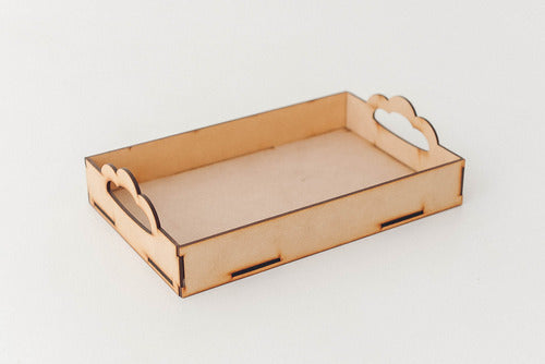 Set of 10 Ready-to-Use MDF Breakfast Trays 16.5x25.5cm Plain or Floral Cutout 1