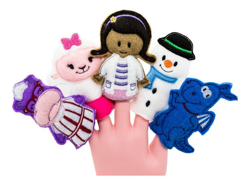 Alonsa Embroidered Finger Puppets: Doctor Toys Set of 5 0