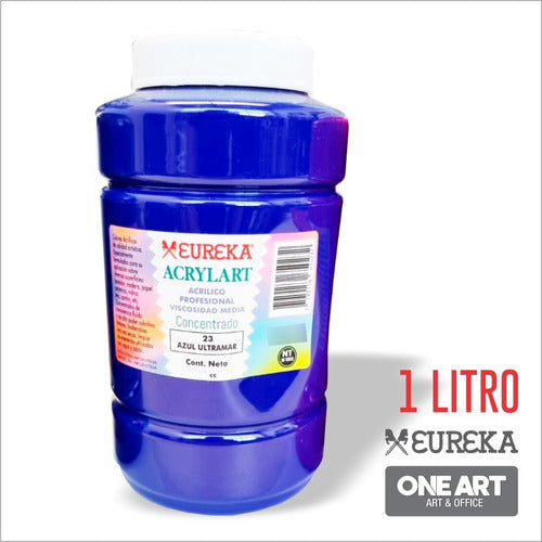 Eureka Acrylart Professional Acrylic Paint 1 Liter - White / Black 1