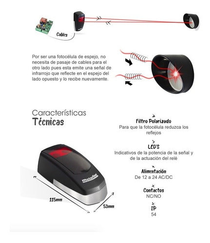 Fotocélula Para Portón Barrera De Protección Infrarroja 2