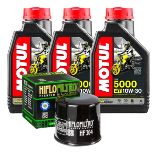 Kit Óleo Motul 5000 10w30/filtro Hiflo Hf204 -  Shadow 750 0