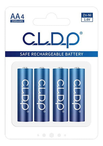 CLDP Premium Rechargeable AA Batteries X4 Zn-Ni 1.6V-2500mWh 0