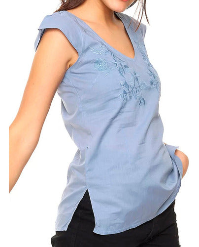 Spiga 31 Blusa Mujer Bordada Sin Manga Camisa Remera Importada #60347 0