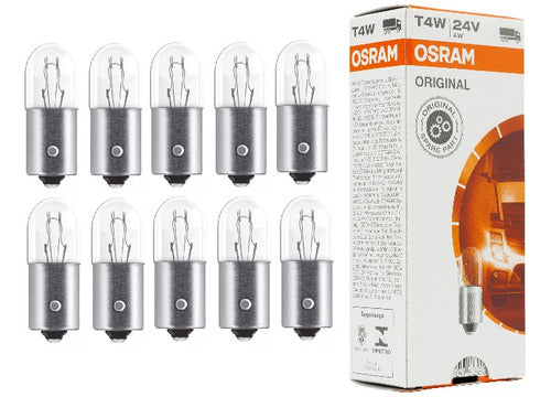 Kit X10 Lamparas Tablero Para Camión T4w 24v 4w Ba9s Osram 0