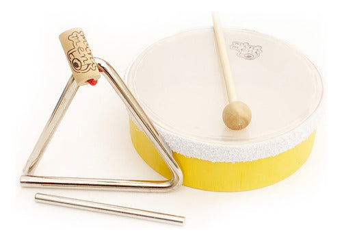 Minimento Musical Set X 2 Units Triangle and Tambourine Percussion 0