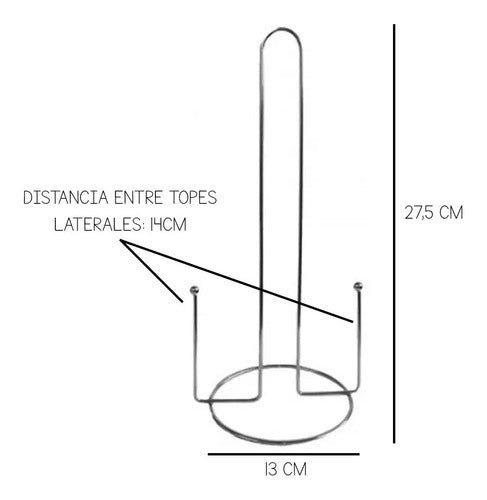 DD - HOGAR & DECO Porta Rollo De Cocina Servilletero Metal Cromado Sobre Mesa 1