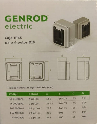 Genrod Caja Para Térmica Exterior 4 Módulos 160400B 1