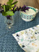 Nues Deco Reversible Stain-Resistant Individual Tablecloth in Blue Flowers 1