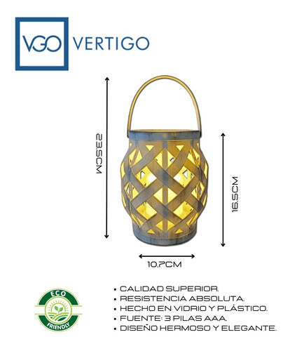 Vertigo Hanging Lantern LED Candle Handle Batteries Deco Pettish Online CG 8