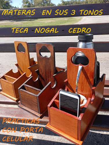 CI-DE-CE Wooden Planter with Cell Phone Holder 1