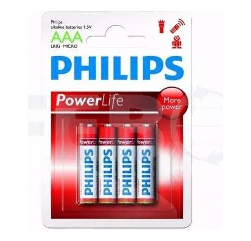 Pilas Power Alkalinas Aaa Philips Pack X 12 Unidades Kit 0