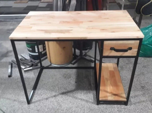 LA VORÁGINE Industrial Style Desk with Drawer and CPU Shelf 1