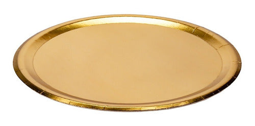 Pack of 50 Golden Round Cardboard Plates 28 cm 0