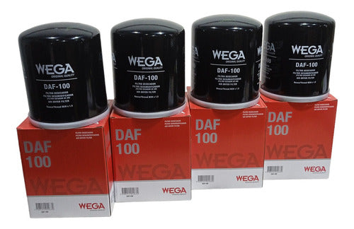 Wega Kit De 4 Filtro Secador Daf-100 Alternativo Mb/vw/sc 1