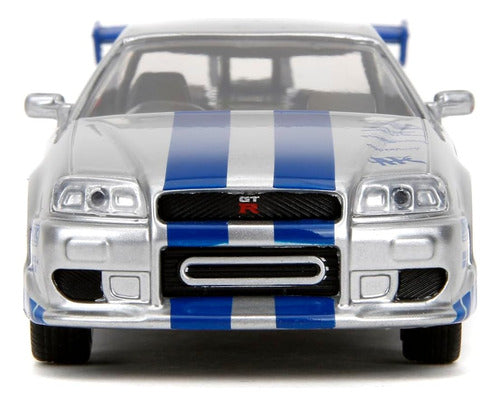 Coche Nissan Skyline Gt-r En Plata/azul, 12,7 Cm De Largo 1