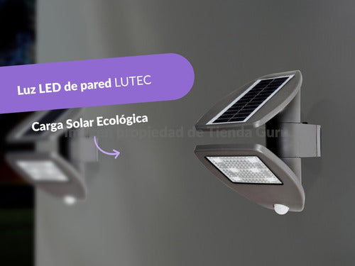 Lutec Luz Led Exterior Con Panel Solar Detector Movimiento P9011 1