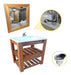 Rustic Style 80cm Freestanding Vanity with Sink, Mirror, and Faucet Set 0