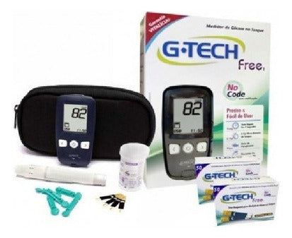 Kit De Dispositivos De Glucosa En Sangre Para Diabetes Gtech Free Con 10 Tiras 0