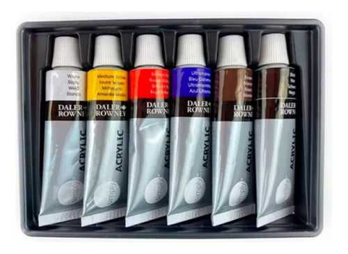 Daler Rowney Simply Acrylic Paint Set 12ml x 6 Colours 1