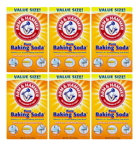 Arm & Hammer Pure Baking Soda for Cleaning - 6 Pack of 1.81kg Each 0