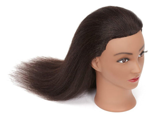 18 '' 90% Real Hair Mannequin Practice Training Head Peluque 4