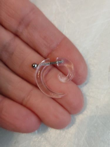 Acrylic Steel Spiral Fake Expander Horn Earrings Piercing 3-4 cm 78