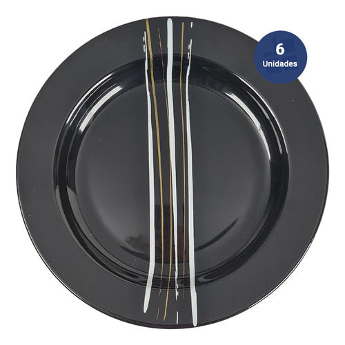 Set of 6 Premium Quality 24 cm Enamelled Flat Plates 1
