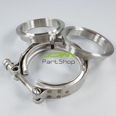 Universal 2.5 Inches 64mm Vband Clamp + SS Male Female Flange 1