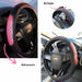 Cubre Volante Para Auto- Femenino Rosa Y Negro En Cuerina 1