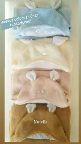 Manta Polar Bebe Capucha Oso Conejito Portaenfant Frazada 3