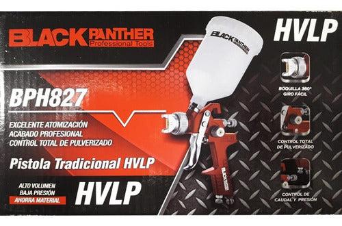 Black Panther HVLP Spray Gun with Plastic Tank and Nozzles 1.4+1.7 0