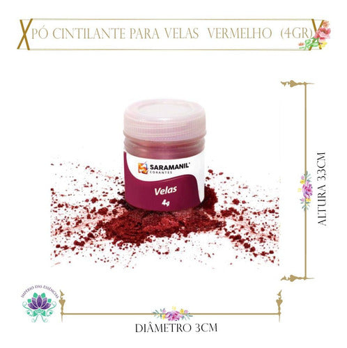 Pó Cintilante Para Velas  Vermelho  (4gr) 1