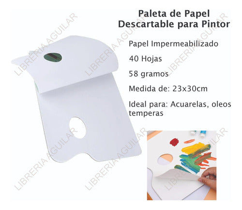 0504- 3 Disposable Paper Palette for Painter Watercolor Tempera Oil 1