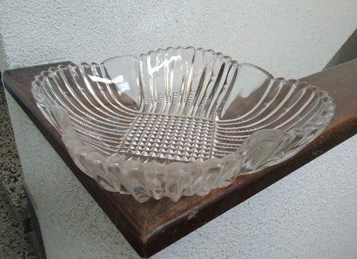 Fuente Bowl Copetinero Ensaladera Vidrio Tallado Grueso 22x6 2