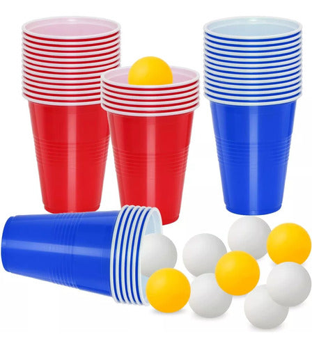 Beer Pong Juego Para Previa Con Vasos Y Pelotas De Ping Pong 0