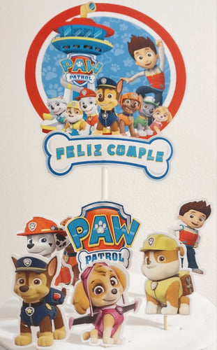 Adorno Para Torta Paw Patrol + 10 Pinches Para Cupcake 0