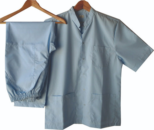 Men's XL Medical Scrub Set with Mao Collar and Snaps 0