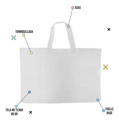 10 Extra-Large Non-Woven Fabric Bag 70x50x12cm With Handle 1