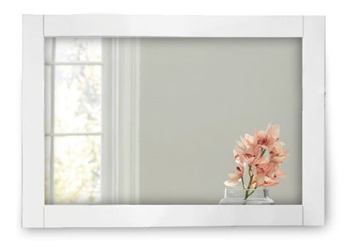 Metalgrif White Wooden Frame Mirror 90x70 Decoration - Now 18 0