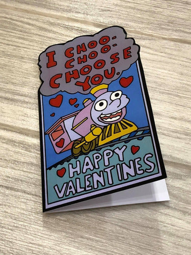 Simpsons Choo Choo Tarjeta San Valentín Día Enamorados Lisa 0