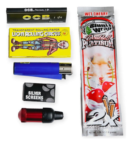 Raw Kit Papeles Celulosa + Blunts + Turbina + Encendedor Clipper 4