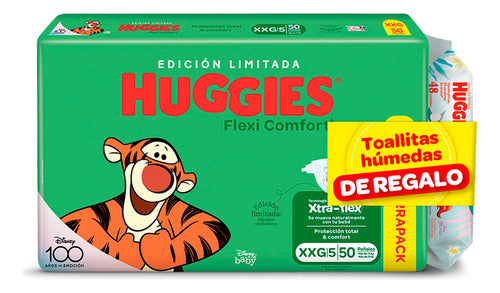 Huggies Flexi Comfort Xxg X50 + Ub Wet Wipes 0