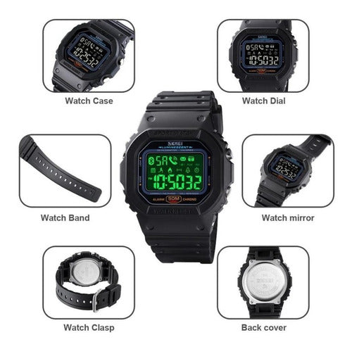 Skmei 1629 Smartwatch with Pedometer, Distance, Calories, and Bluetooth Features 28