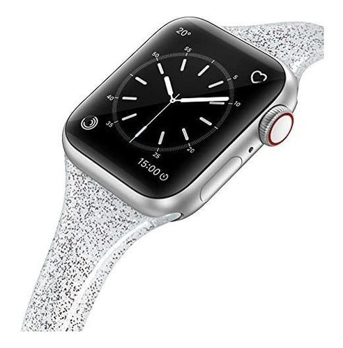 Swees Malla Para Iwatch7654321se 42/44mm Silicon Glitter Black 0