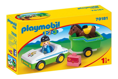 Playmobil 123 70181 Zoo Car With Horse Trailer 4