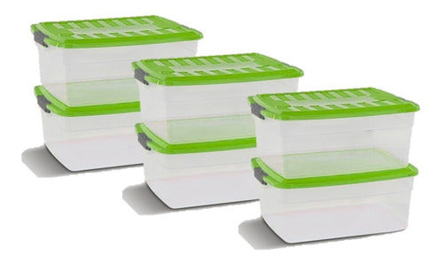 Colombraro Plastic Organizer Box 17L with Lid - Set of 6 0