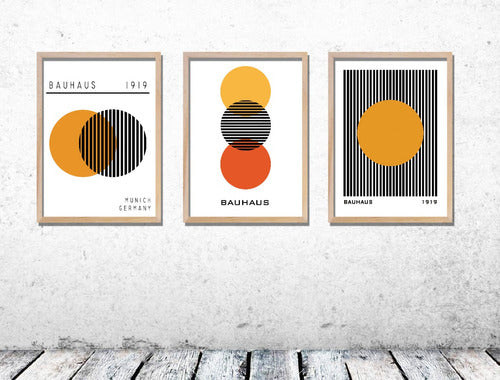 Lua Diseños Set of 3 Geometric Bauhaus Frames with Glass 1