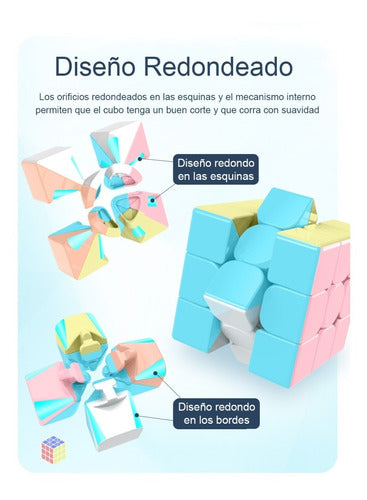 MoYu Cubo Rubik 2x2 Meilong 2 Macaron Stickerless + Estuche 3